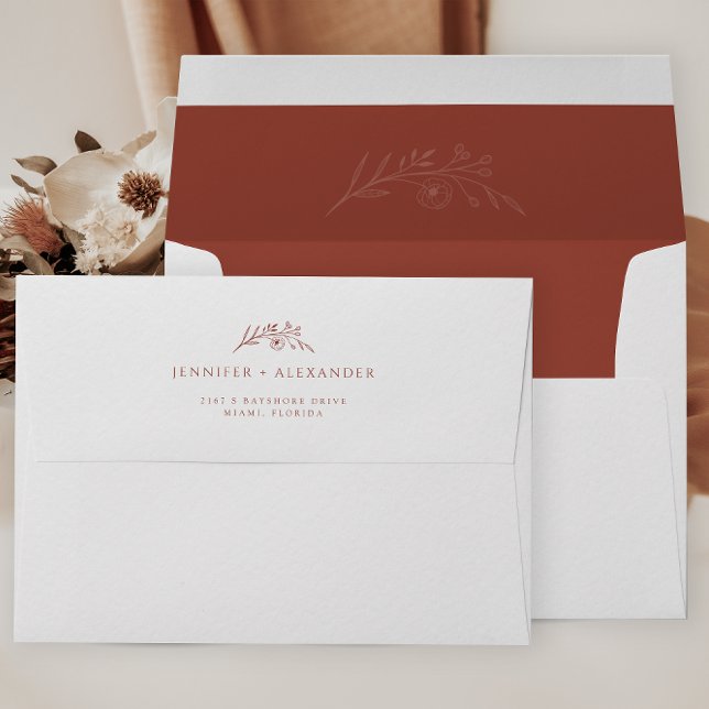 Terracotta Floral Wedding Envelope (Creator Uploaded)