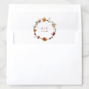 Terracotta Floral Wedding Envelope Liner