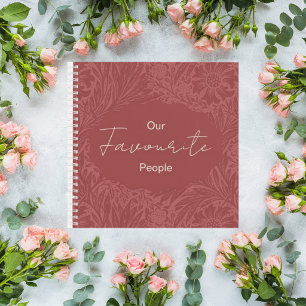 Terracotta Floral Wedding Guest Book