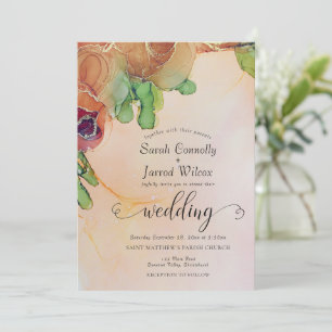 Terracotta Floral Wedding Invitation