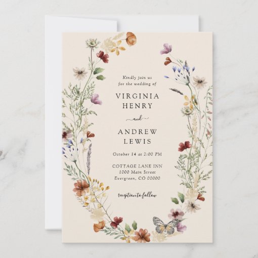 Terracotta Floral Wedding Invitation | Zazzle