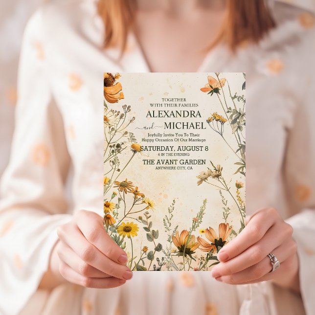 Terracotta Floral Wedding Invitation (Creator Uploaded)