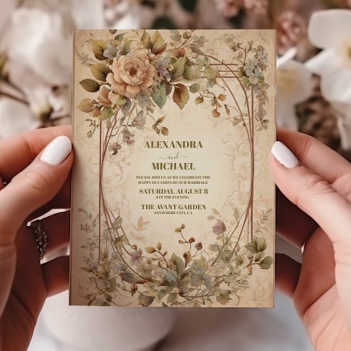 Terracotta Floral Wedding Invitation