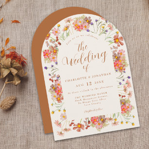 Terracotta Floral Wedding Invitation