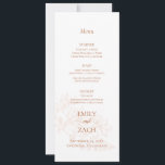 Terracotta Floral Wedding Menu Invitation<br><div class="desc">Terracotta Floral Wedding Menu</div>
