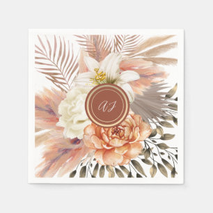 Terracotta Floral Wedding Napkins