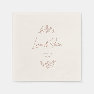 Terracotta Floral Wedding  Napkins
