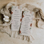Terracotta Floral Wedding Program Template<br><div class="desc">Complete your wedding day with this elegant and customizable wedding program, designed to match our full invitation suite. Featuring a clear layout of your ceremony details, this program is the perfect way to guide your guests through your special day. Personalize it with your own text to match the style and...</div>