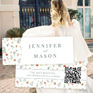 Terracotta Floral Wedding QR Registry Insert Card