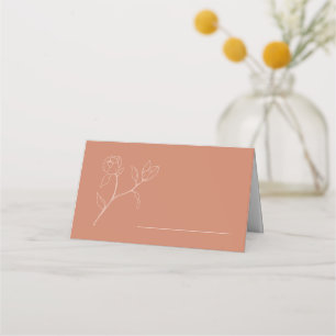 Terracotta Floral Wedding Table Place Card