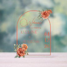 Terracotta Floral Wedding Welcome