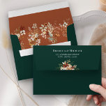 Terracotta Floral Wildflower Emerald Green Wedding Envelope<br><div class="desc">Elegant terracotta theme envelope featuring beautiful rustic wildflowers.</div>