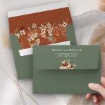 Terracotta Floral Wildflower Sage Green Wedding Envelope<br><div class="desc">Elegant terracotta theme envelope featuring beautiful rustic wildflowers.</div>