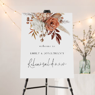 Terracotta Florals Autumn Welcome Rehearsal Dinner Foam Board