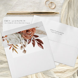 Terracotta Florals Return Name Address Wedding Envelope