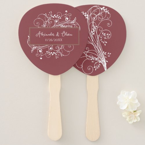 Terracotta Flourish Wedding Favor Hand Fan