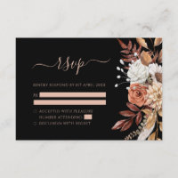 Terracotta Flower Fall Foliage Moody Black Wedding