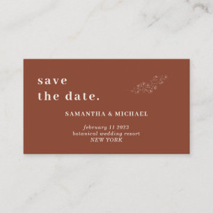 Terracotta Flower Mini Save The Date Enclosure Card