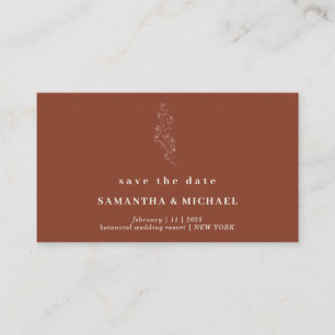 Terracotta Flower Mini Save The Date Enclosure Card