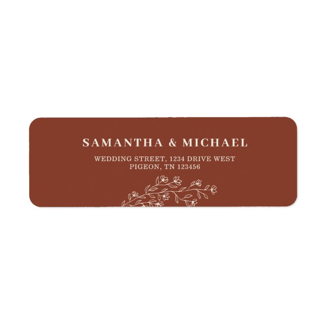 Terracotta Flower New Weds Wedding address Label