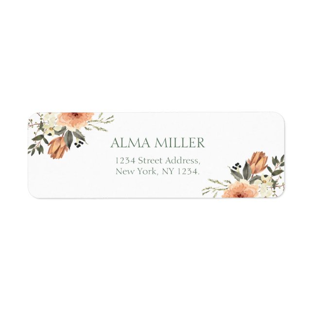 Terracotta Flower Return Adress Label (Front)