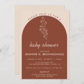 Terracotta Flower Summer Fall Join Baby Shower Invitation (Front/Back)