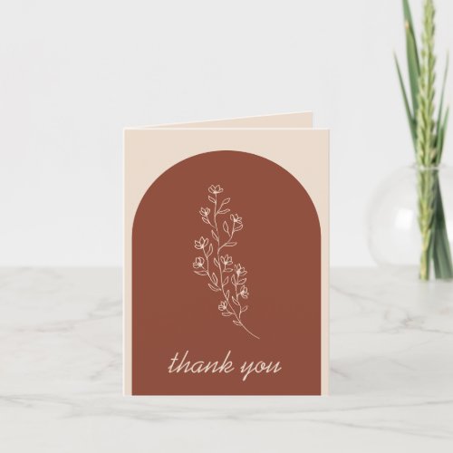 Terracotta Flower Summer Fall Season Thank You Card