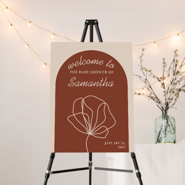 Terracotta Flower Welcome to the baby shower Foam Board
