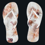 Terracotta Flowers and Pampas Grass Seaside Flip Flops<br><div class="desc">Terracotta flowers and pampas grass elegant flip flops for any party</div>