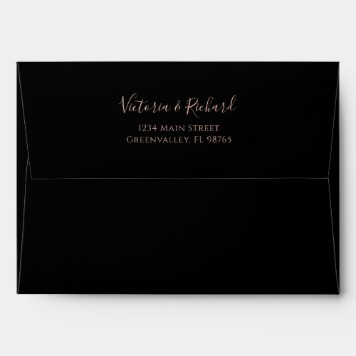 Terracotta Flowers Boho Fall Foliage Black Wedding Envelope