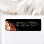 Terracotta Flowers Elegant Boho Black Label<br><div class="desc">Floral boho terracotta flowers address labels</div>