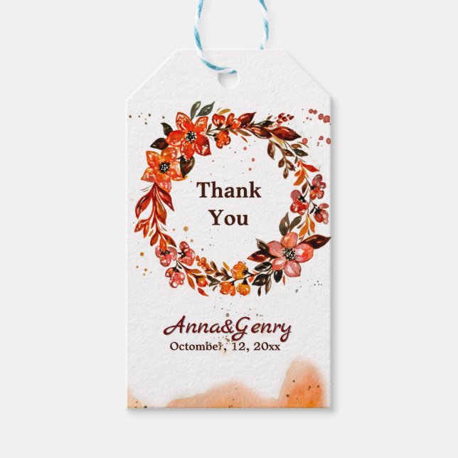 Terracotta Flowers Gift Tags (Front)