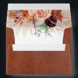 Terracotta Flowers Pampas Grass Elegant Envelope<br><div class="desc">Terracotta orange and burgundy red flowers watercolor pampas grass envelopes</div>