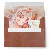 Terracotta Flowers Pampas Grass Elegant Envelope Terracotta Flowers Pampas Grass Elegant Envelope