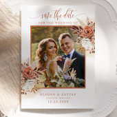 Terracotta Flowers Pampas Grass Save The Date Card