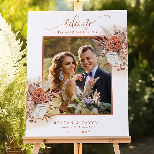 Terracotta Flowers Pampas Grass Wedding Foam Board (Creator Uploaded)