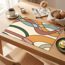 Terracotta Forest Green Boho Modern Abstract