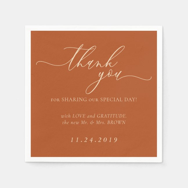 Terracotta Formal Earth Tone Decor Wedding Napkins