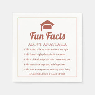 Terracotta Fun Facts class of 2022 graduation cap Napkins