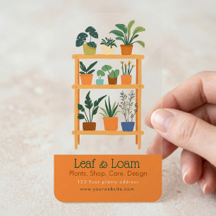 Terracotta fun house Plant display Shelf Clear Business Cards