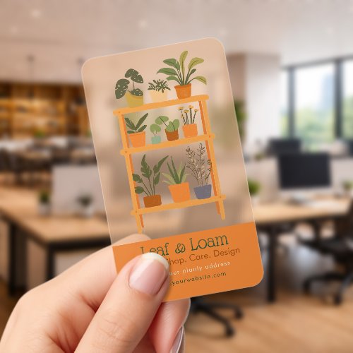 Terracotta fun house Plant display Shelf frosted Clear Business Cards