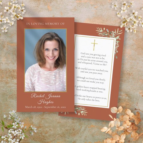 Terracotta Funeral Memorial Photo Prayer Cards