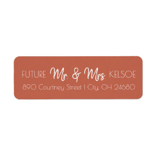 Terracotta Future Mr. & Mrs. Return Address Label