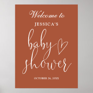 Terracotta Gender Neutral Baby Shower Welcome Sign