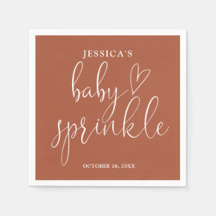 Terracotta Gender Neutral Baby Sprinkle Shower Napkins