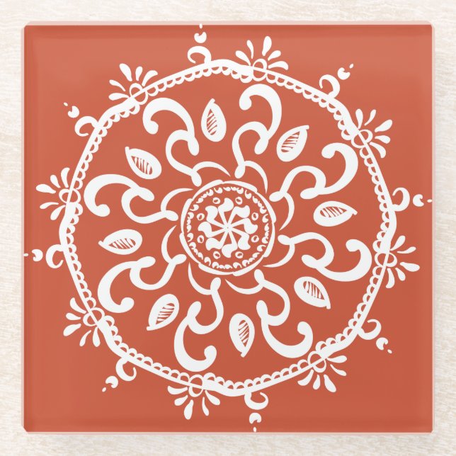 Terracotta Glass Coaster (Front)