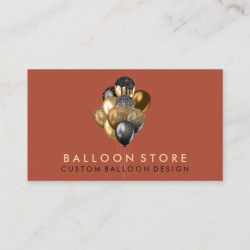 Terracotta Glitter Event Party Decor Balloon Business Card