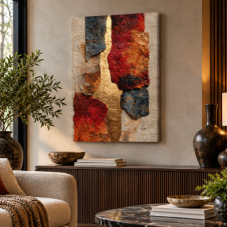 Terracotta Gold Abstract Gallery Wrap