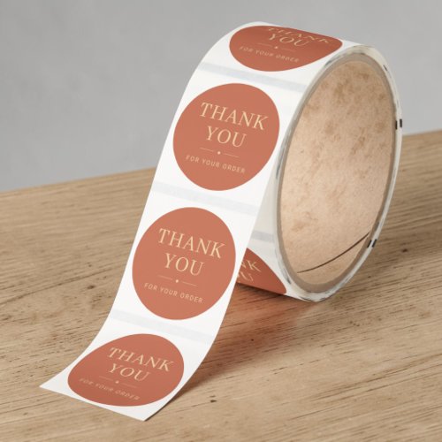 Terracotta Gold Business Company Thank You Classic Round Sticker