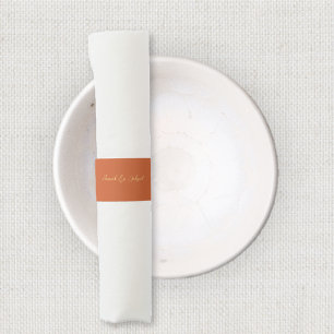 Terracotta Gold Custom Text Napkin Band